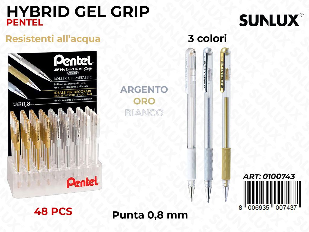 Esp. Hybrid Gel Grip K118 ARG*BIA*ORO 0.8MM