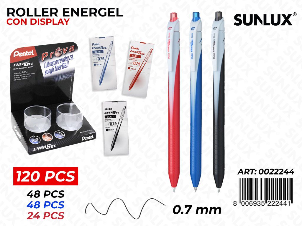 Esp. Roller Energel 3COL Ass. 0.7MM