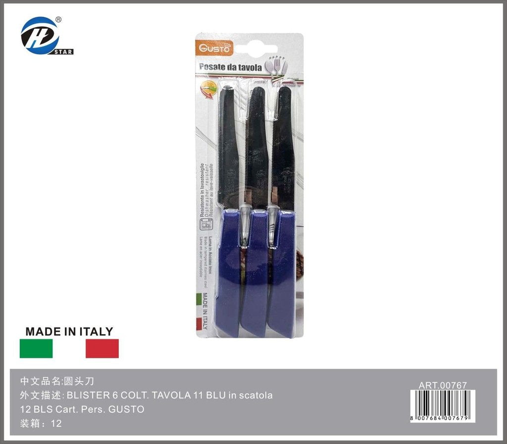 Blister 6 Colt. Tavola 11 Blu In Scatola 12 Bls Cart. Pers. Gusto