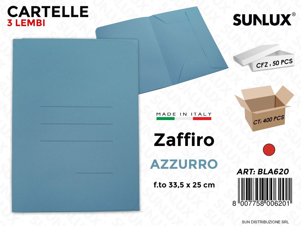 Cartelle 3L Zaffiro Azzurro 33.5*25CM