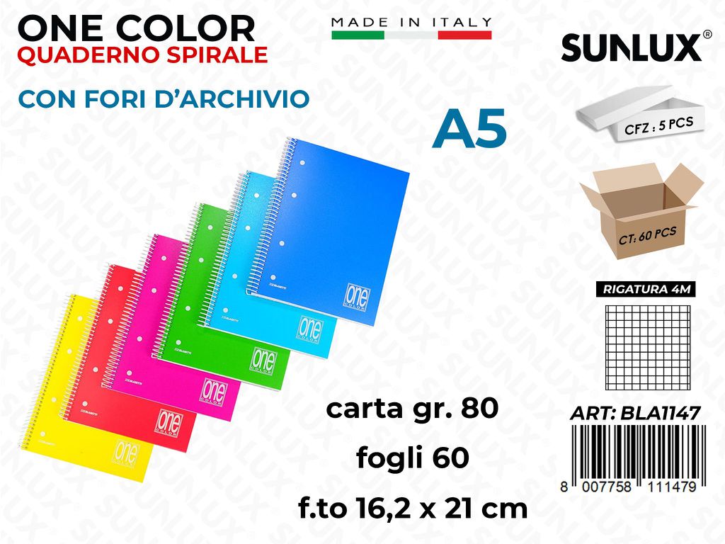 4M Blasetti One Color c/Fori 60FF 80GR A5