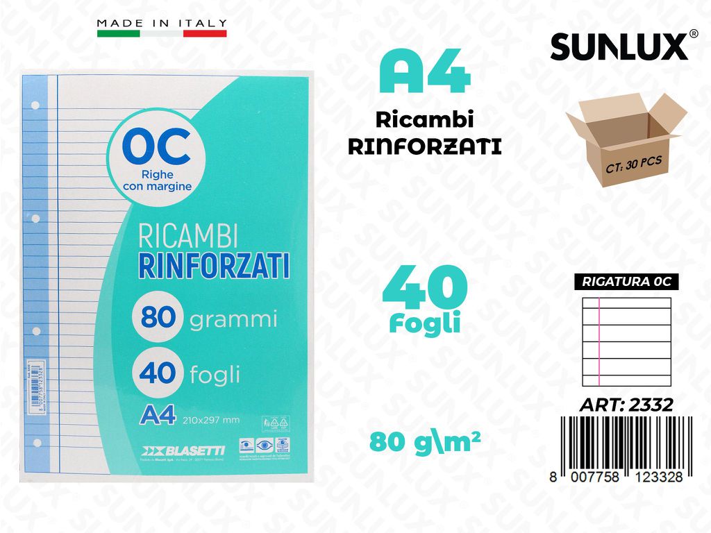 0C Bla. Ricambi Rinf. 40FF 80GR A4