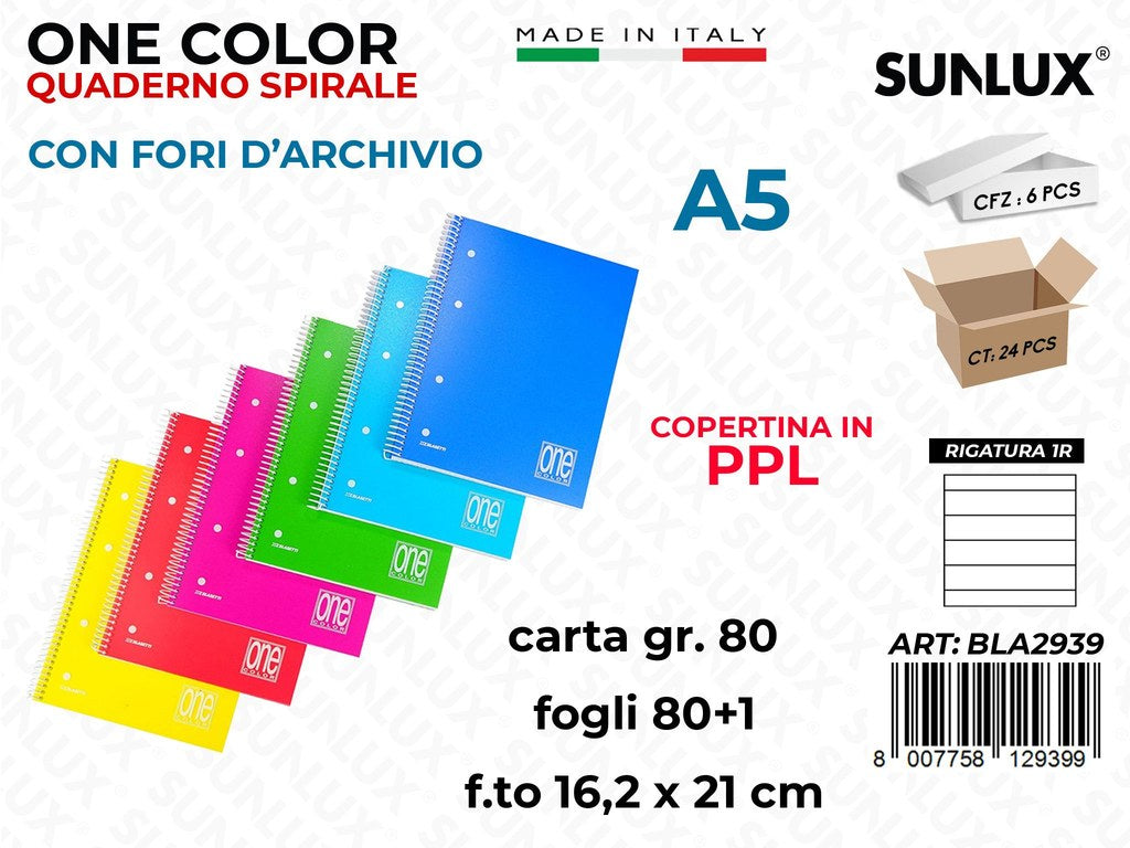1R Bla Maxi One Color Spir. 80FF 80GR A5
