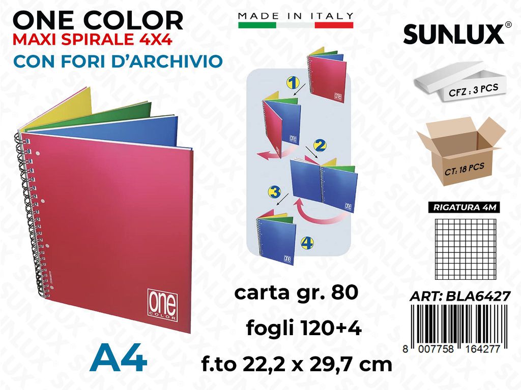 4M Bla Maxi One Color 4X4 Spirale 80GR