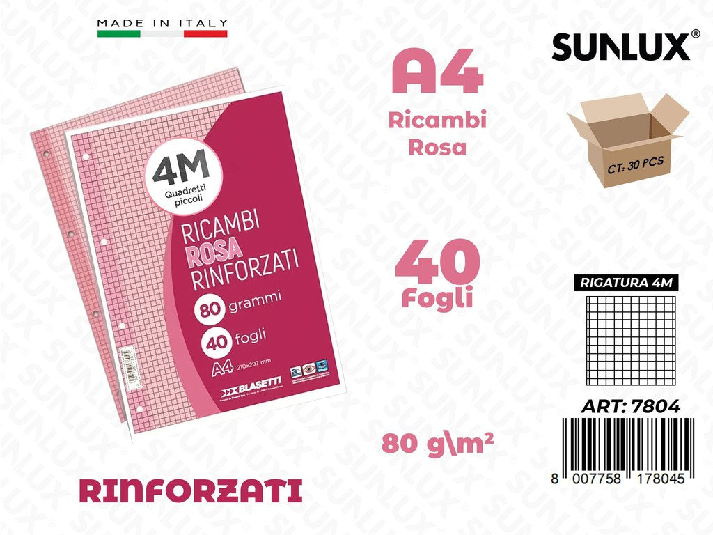4M Bla. Ricambi Rinf. 40FF 80GR A4