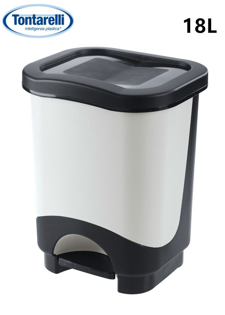 Pattumiera 18L Idea Nera+secchio Bianco