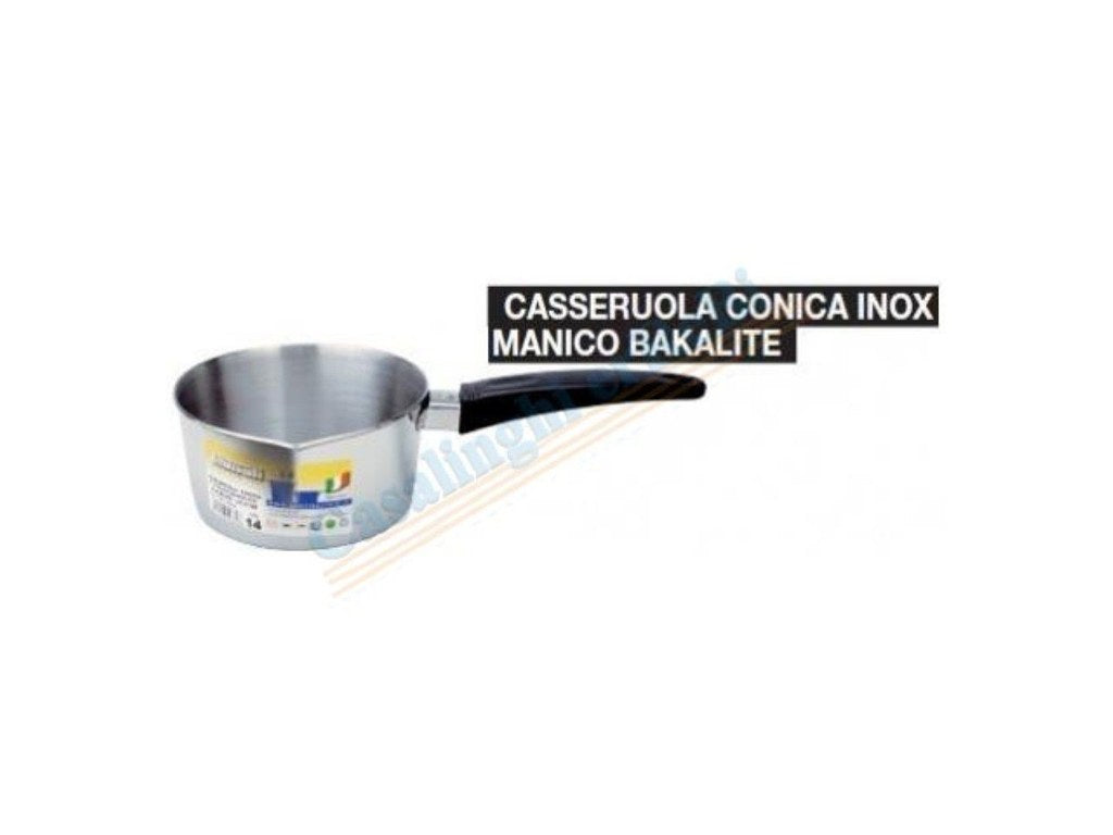 Casseruola Conica Cm.14 Inoxmod.echo Manico Bakalite