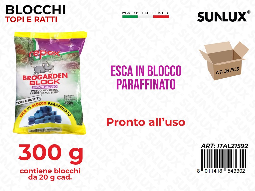 Blocchi Topi e Ratti Esca 300G
