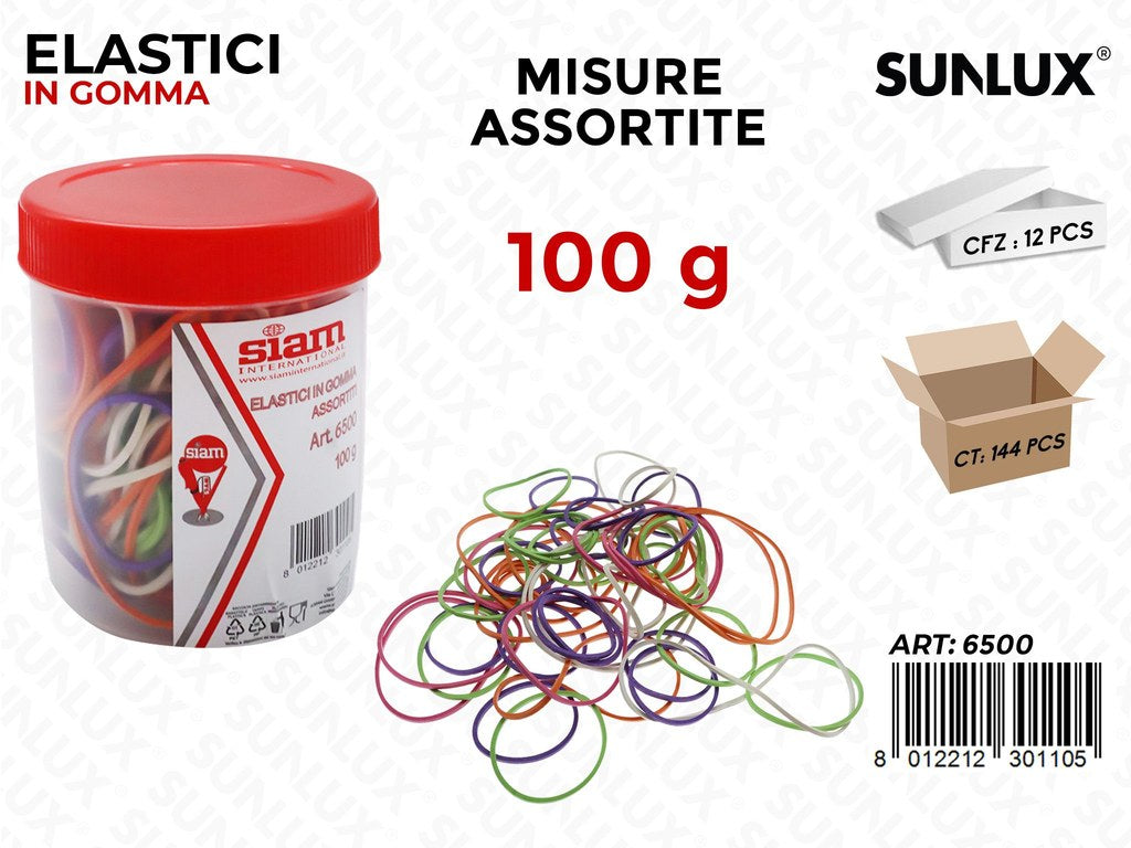 Vasetto Elastici in Gommma Ass. 100GR