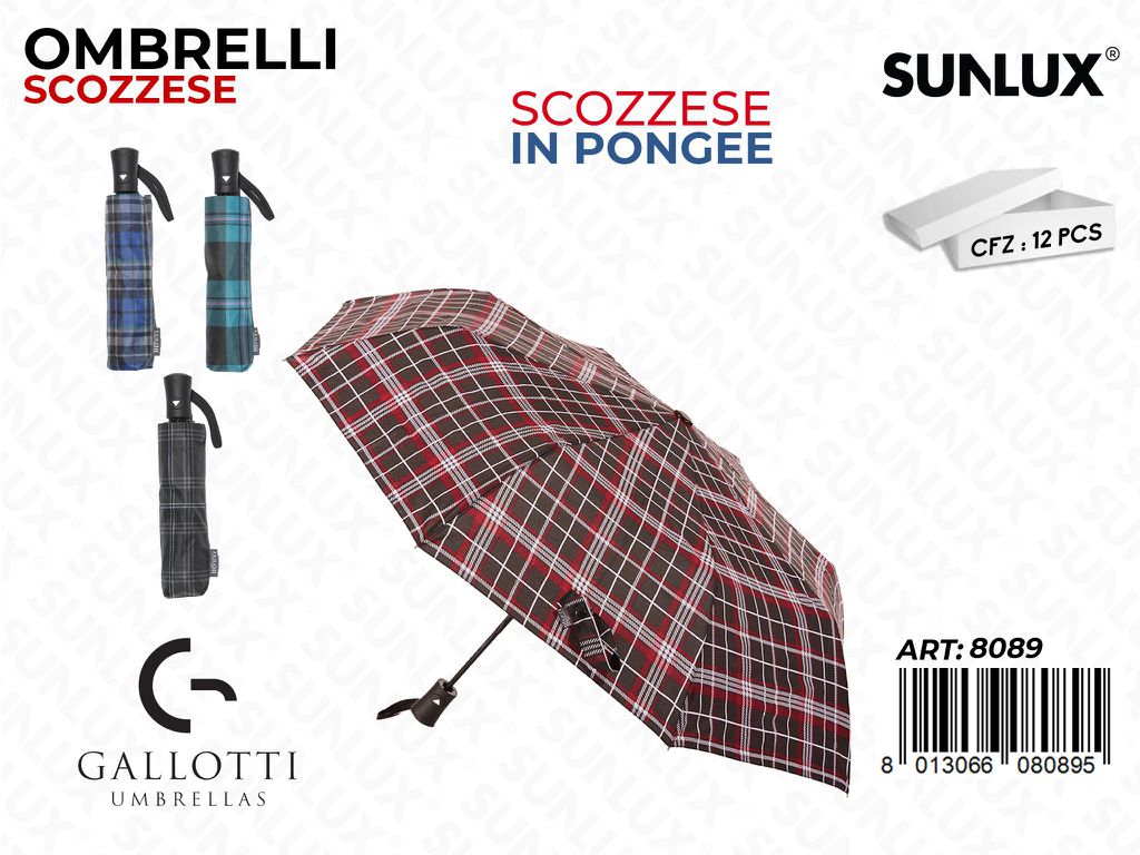 Ombrelli Mini Pongee Scozzese Ass.
