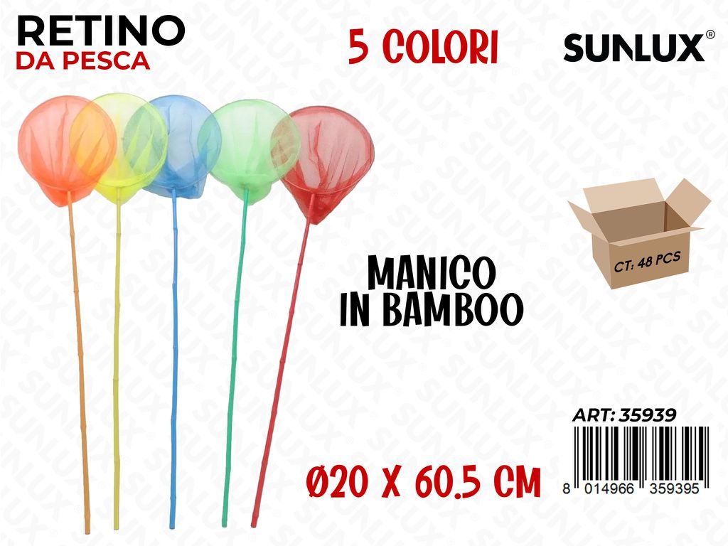 Retino da Pesca Manico Bamboo Ass. 20*60.5CM