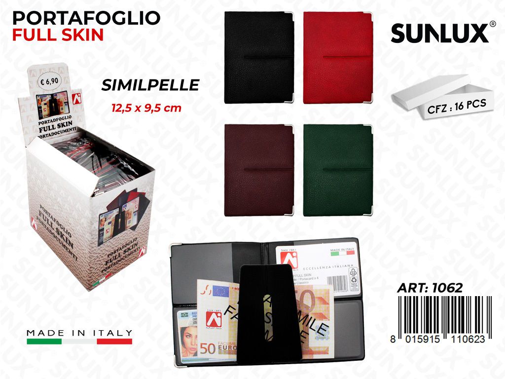 1062 Portafoglio Full Skin 12.5*9.5CM 16PZ/Pacco