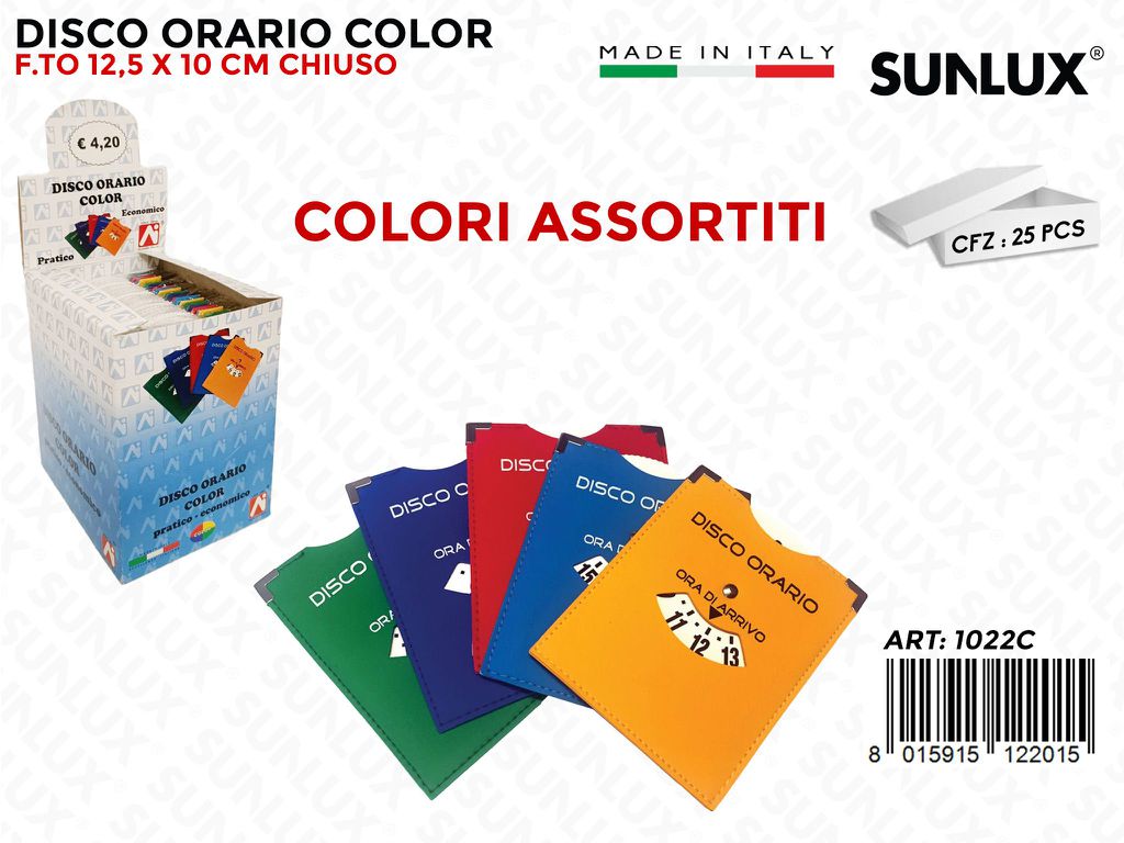 Disco Orario 5 Col. 13*10CM 25PZ /Pacco