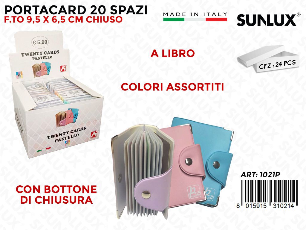 1021P Twenty Cards PASTEL9.2*7.5CM Ass. 24PZ/Pacco