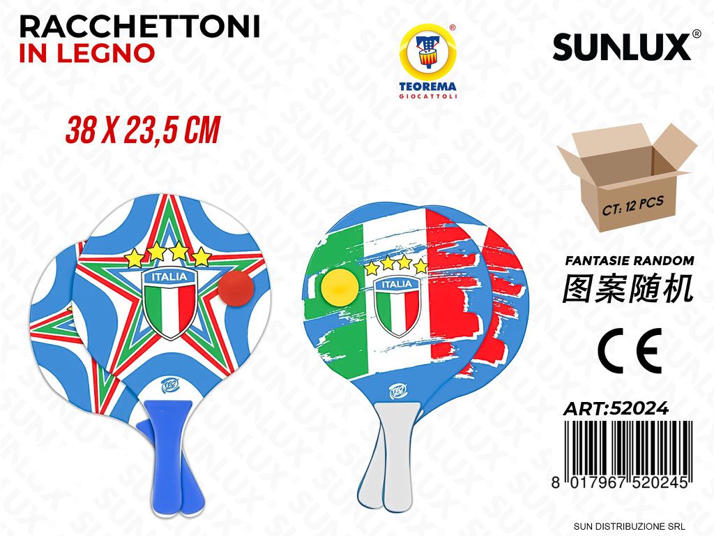 Racchettoni in Legno 38*23.5CM Italy Ass.