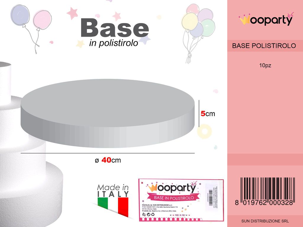 D.40 X H. 5 Base Rotonda Polistirolo