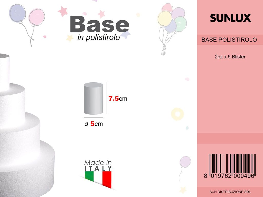 D.5 X H. 7.5 Base Rotonda Polistirolo