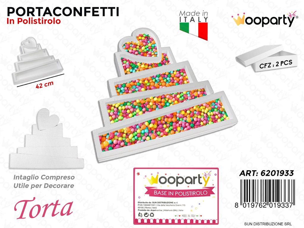 Portaconfetti Polist. Torta 42CM