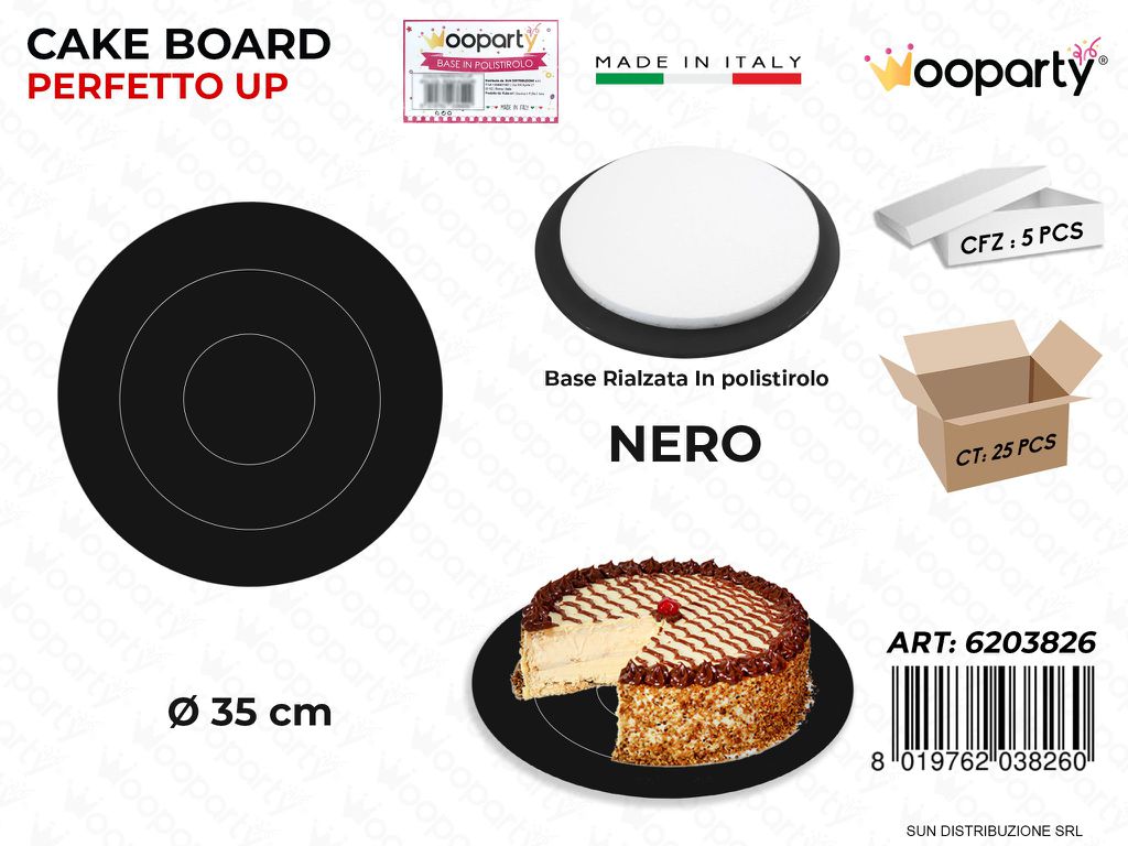 Cake Board Polistirolo Nero D.35CM