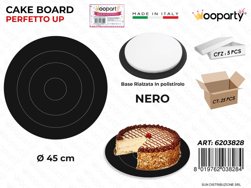 Cake Board Polistirolo Nero D.45CM
