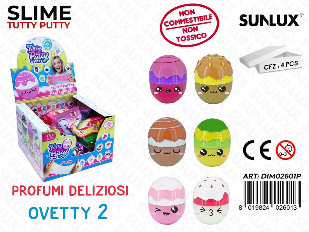 Slime Tutty Putty Ovetty Profumi Deliz. Ass. / Pz da 4