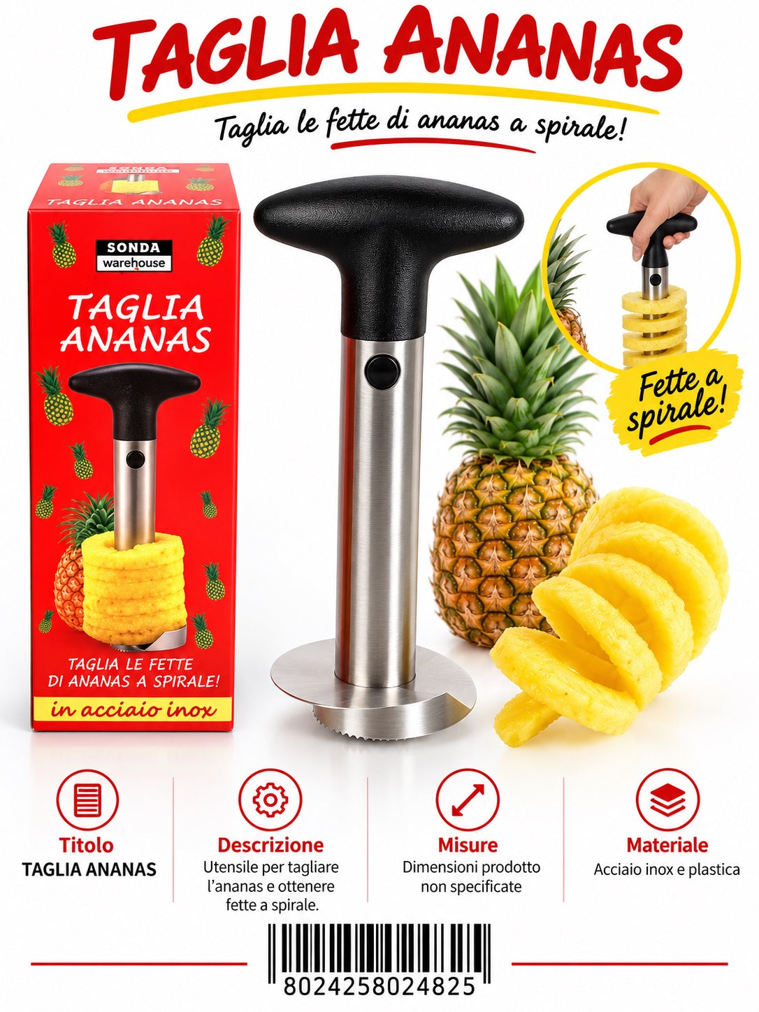 Taglia Ananas Sj-Gd-03 Acciaio Casre4182