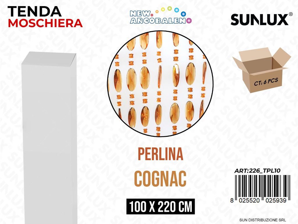 Tenda Moschiera Perline Cognac 100*220CM