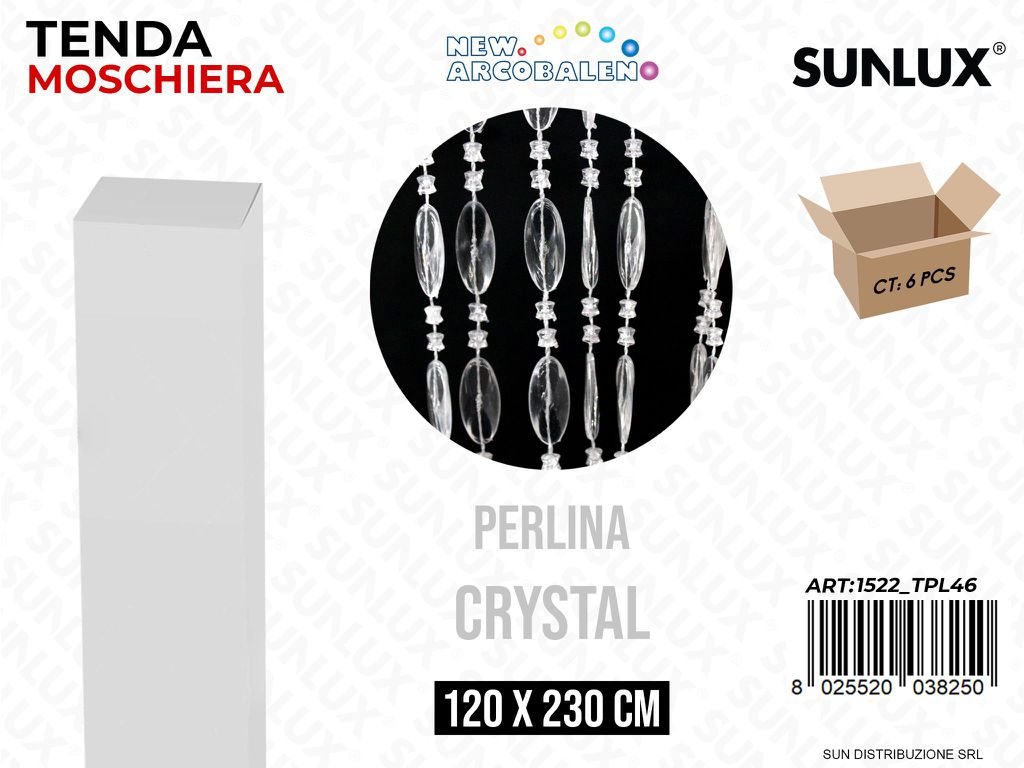 Tenda Moschiera Perline Trasp. 120*230CM