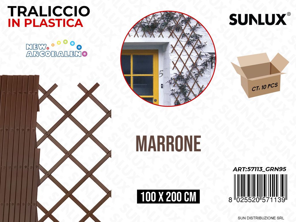 Traliccio in Plastica Marrone 100*200CM