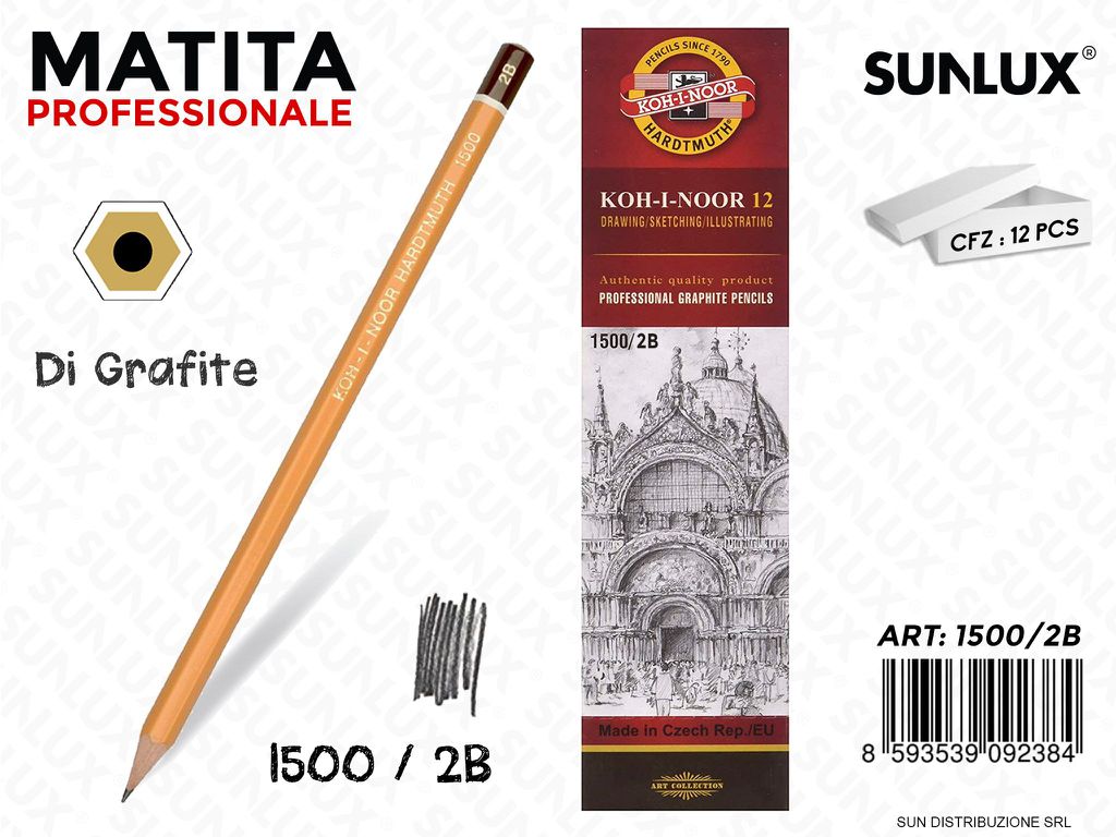 Matite Professionali di Grafite 2B