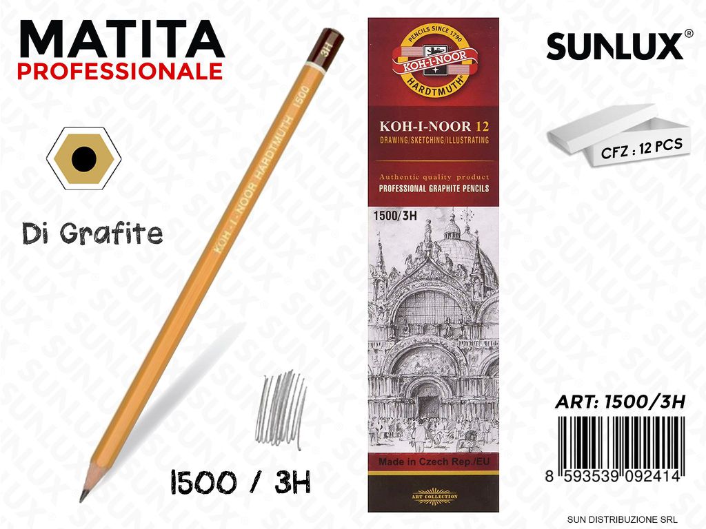 Matite Professionali di Grafite 3H