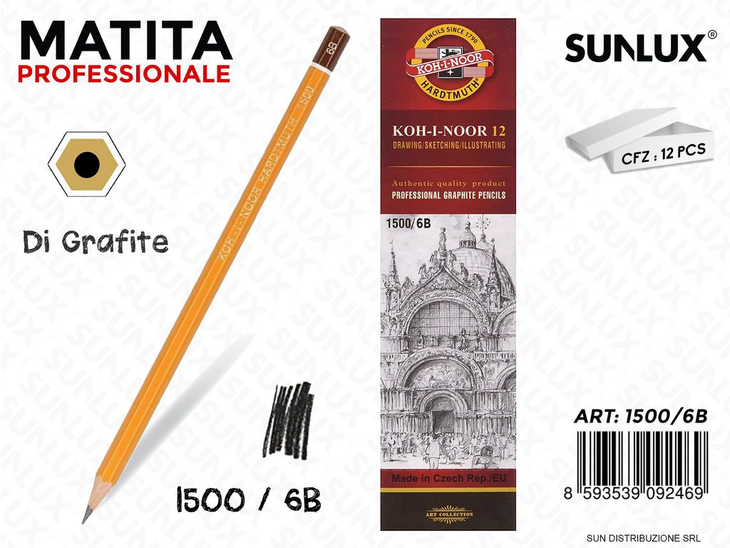 Matite Professionali di Grafite 6B