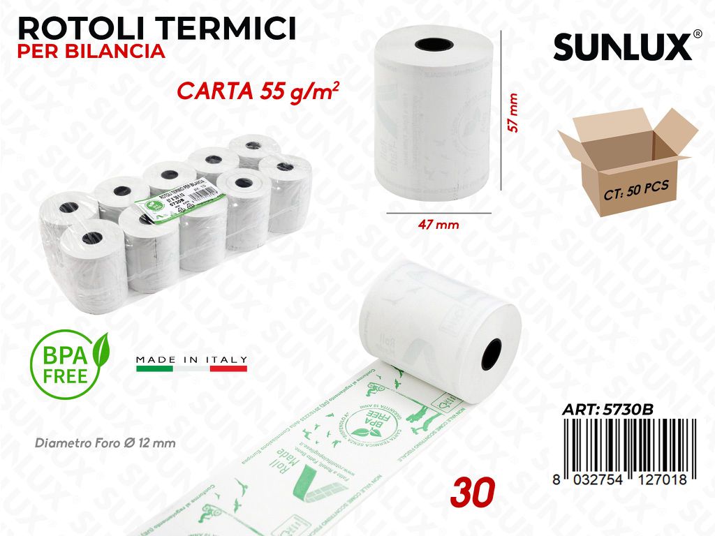 Rotoli Termici per Bilancia 57*47MM 30'