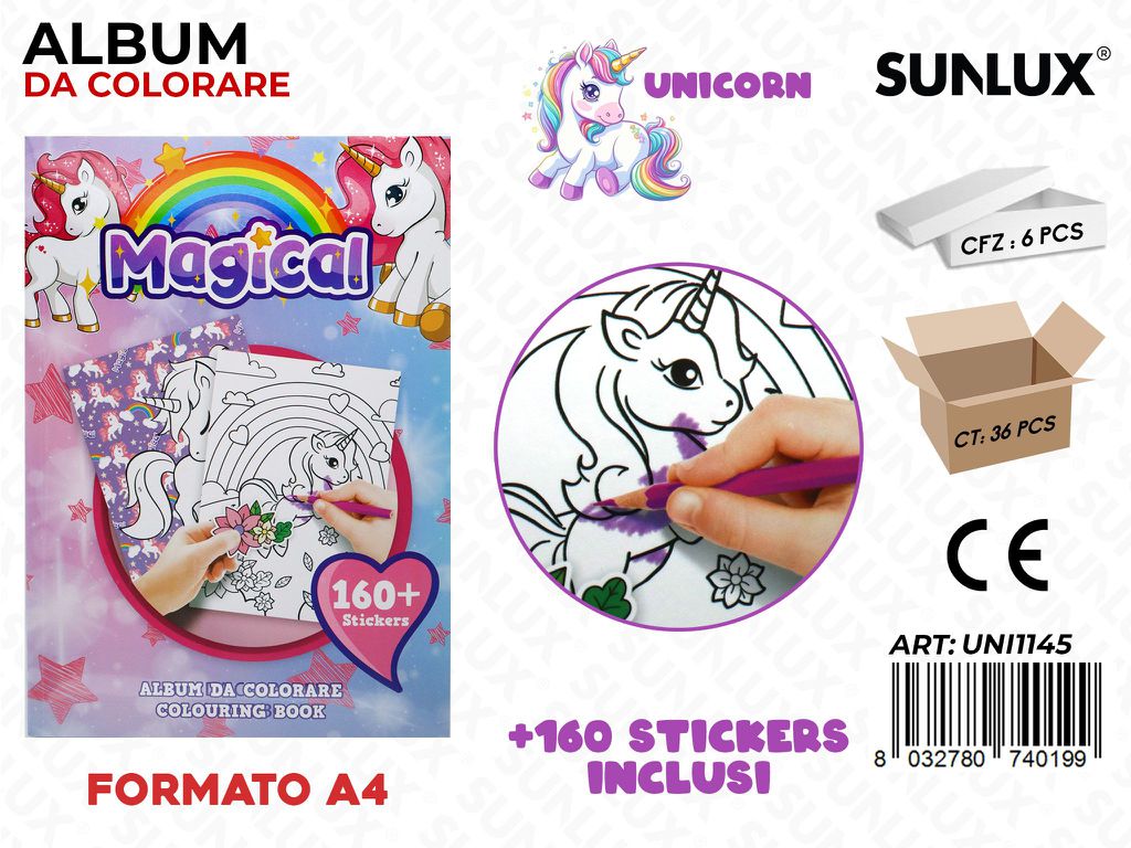 Album da Colorare Unicorno A4