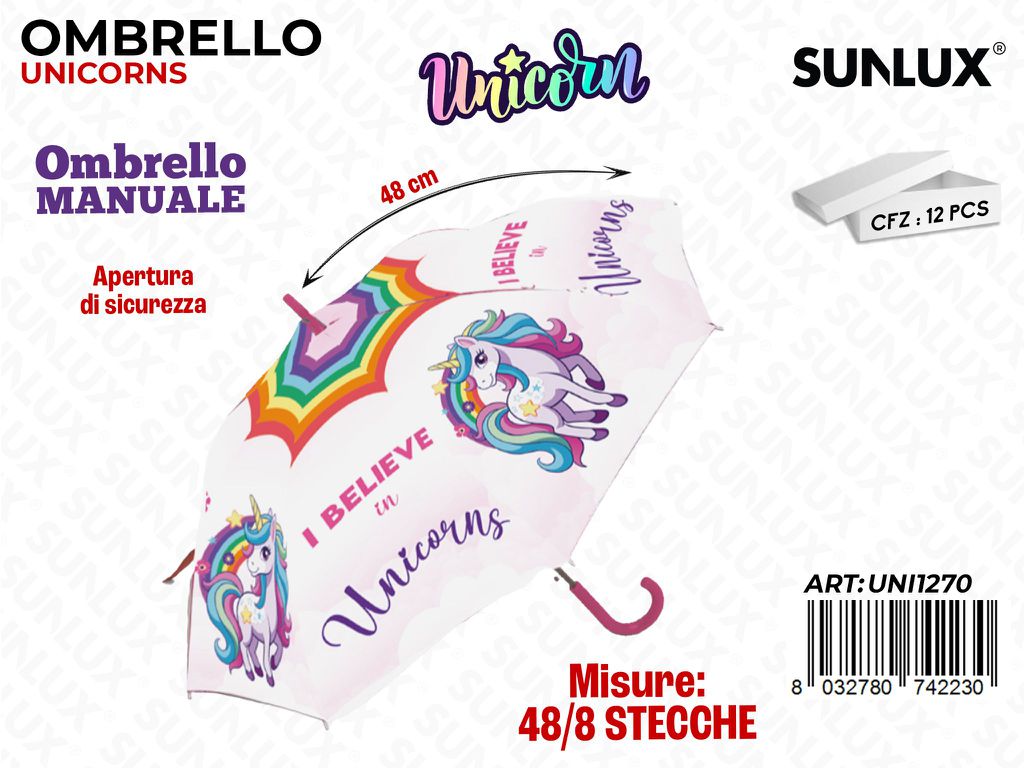 Ombrello Unicorn Manuale 48/8 Stecche