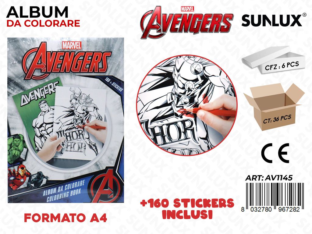 Album da Colorare Avengers A4