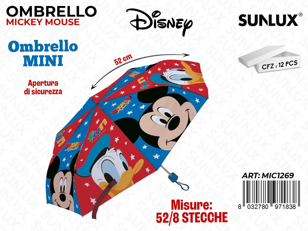 Ombrello Mickey Mouse Mini 52/8 Stecche