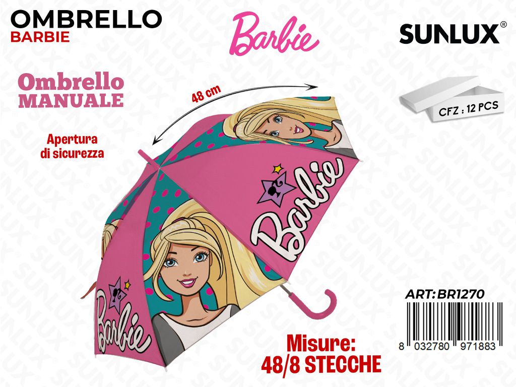 Ombrello Barbie Manuale 48/8 Stecche