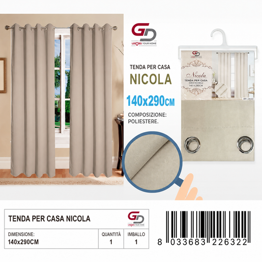TENDA PER CASA NICOLA-OLIVIA 140X290CM