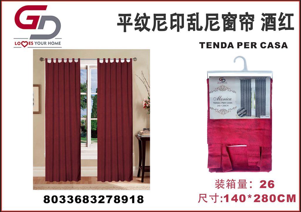 TENDA PER CASA MONICA 140*290CM ROSSO