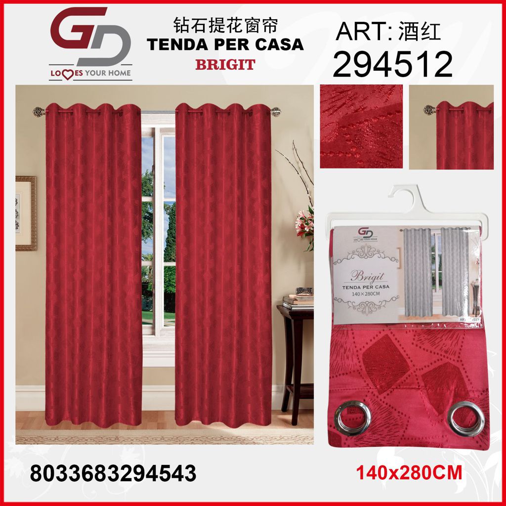 TENDA PER CASA BRIGIT 140*280CM ROSSO