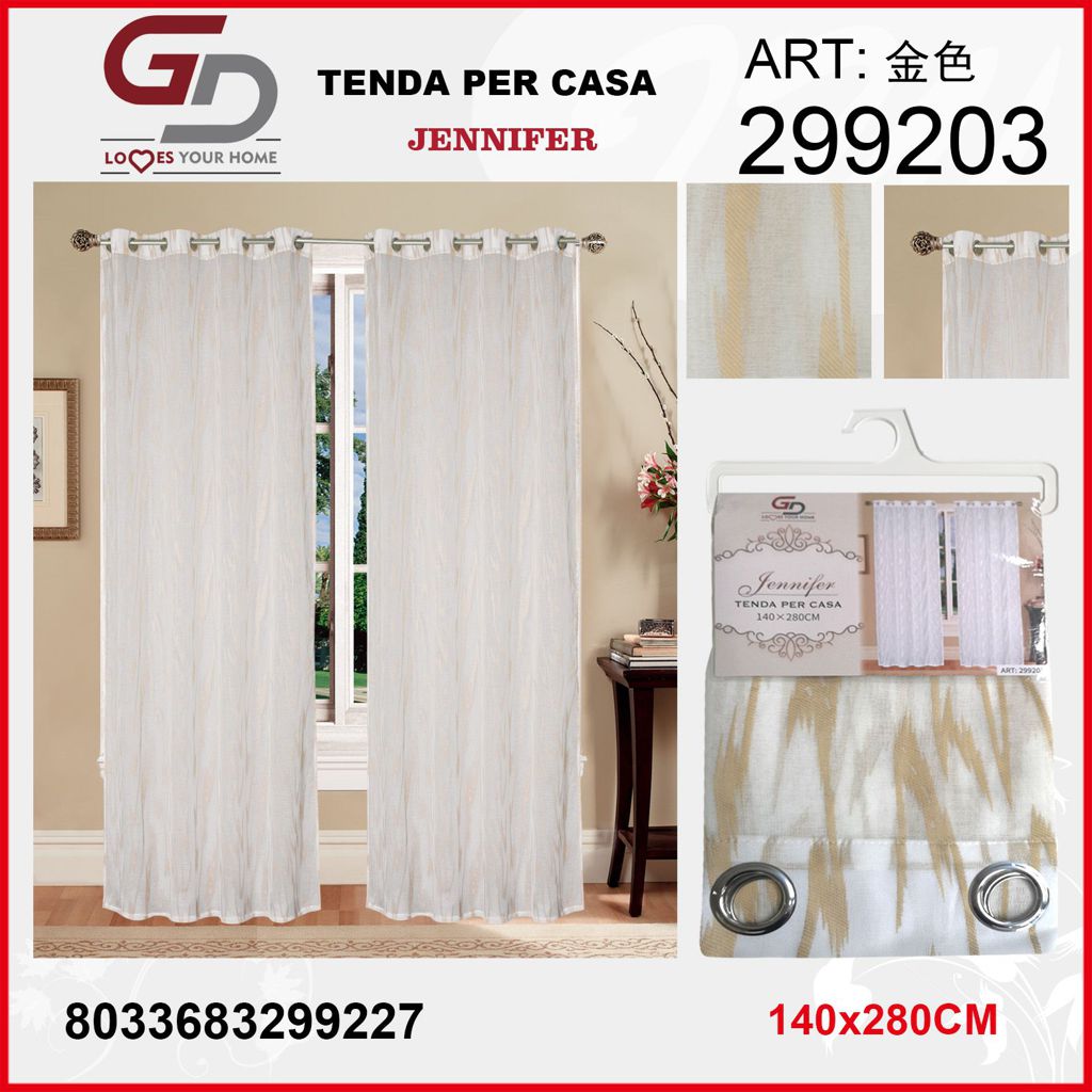 TENDA PER CASA JENNIFER 140*280CM ORO