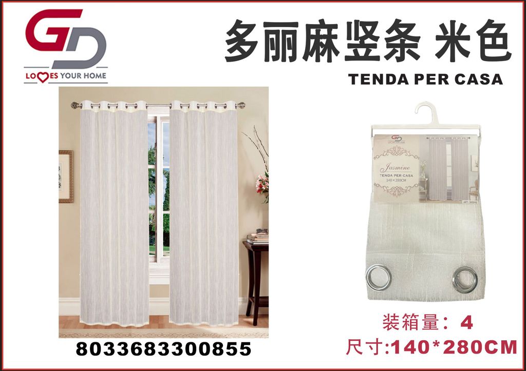 TENDA PER CASA JASMINE 140*280CM CREMA
