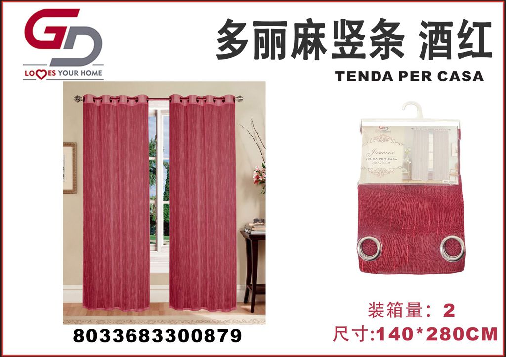 TENDA PER CASA JASMINE 140*280CM ROSSO