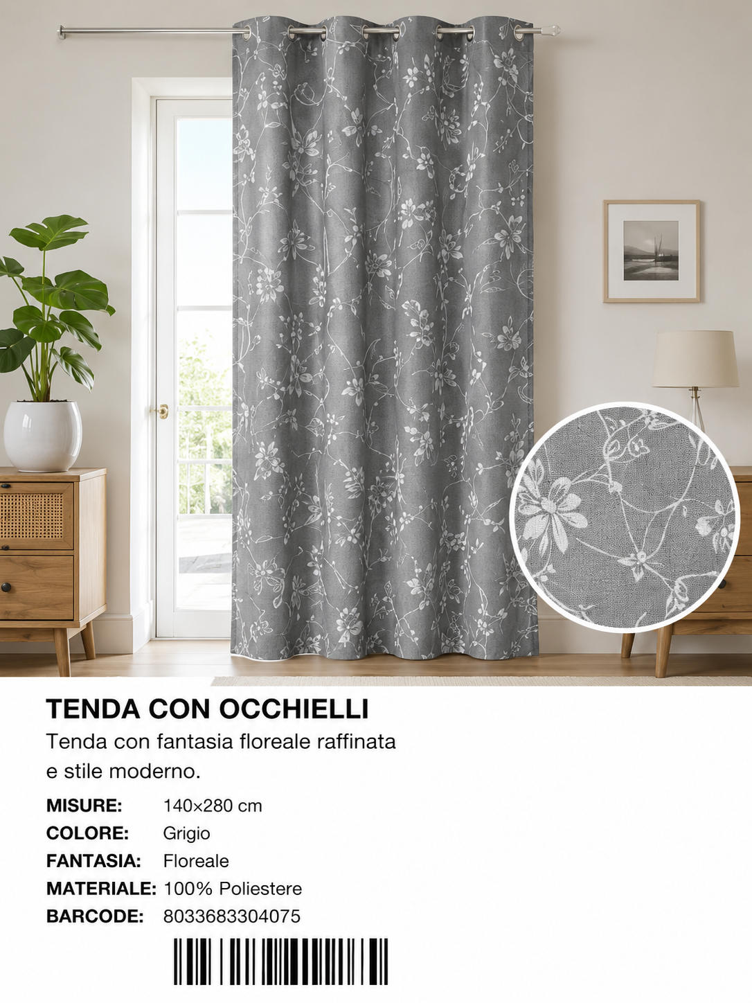 TENDA PER CASA ALBAN 140*280CM - 8033683304075