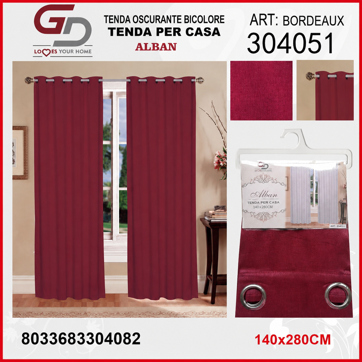 TENDA PER CASA ALBAN 140*280CM