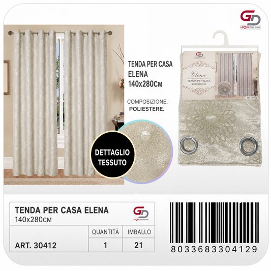 TENDA PER CASA ELENA 140*280CM BEIGE