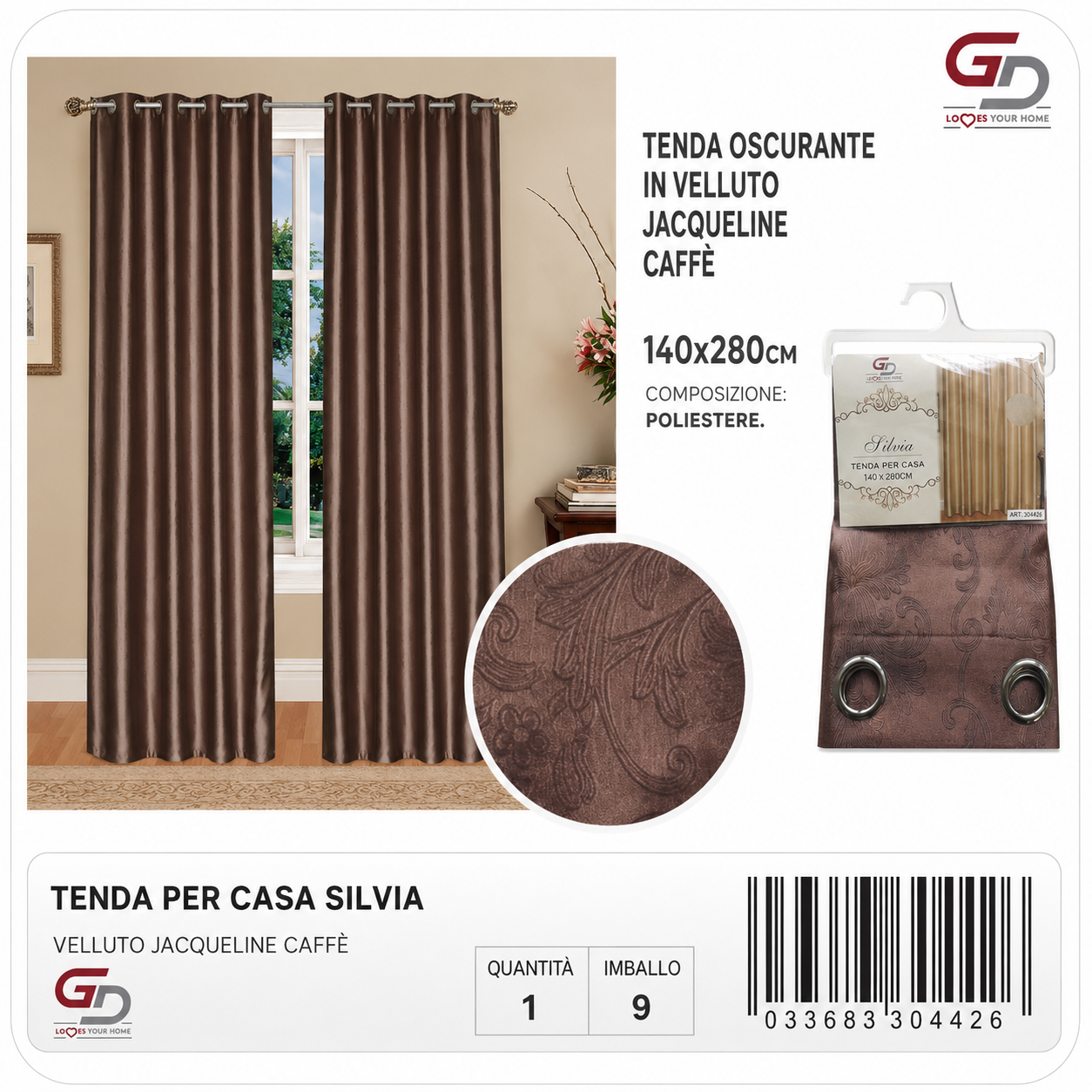 TENDA PER CASA SILVIA 140*280CM
