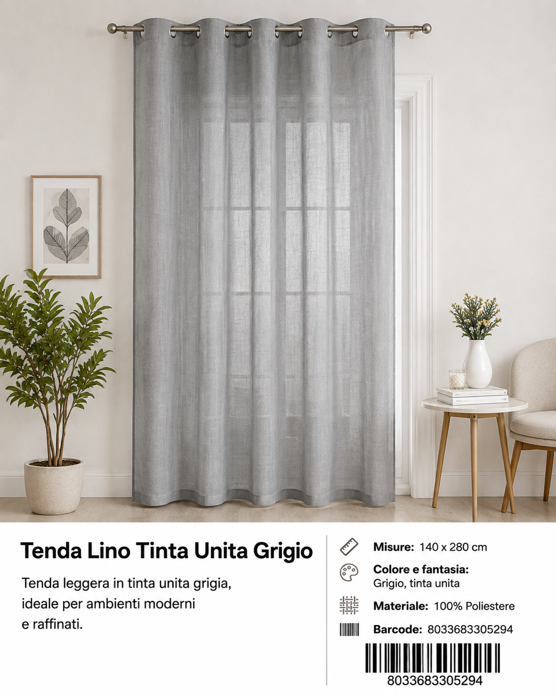 TENDA PER CASA VIOLETTE 140*280CM - 8033683305294