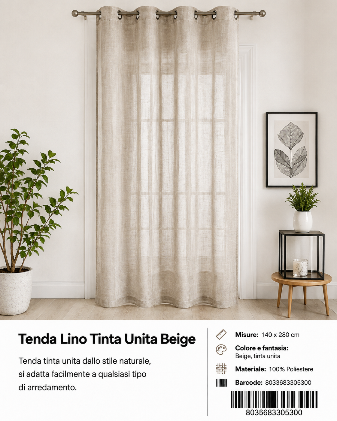 TENDA PER CASA VIOLETTE 140*280CM - 8033683305300